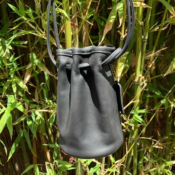 RARE vintage COACH 4144 Littleton mini black leather drawstring shoulder bag - Picture 3 of 15